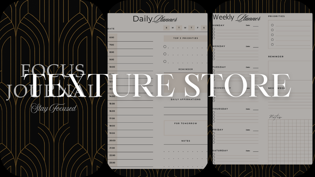 Digital planner PDF with daily, weekly, monthly pages, habit tracker, notes, and to-do lists, designed for productivity and organization