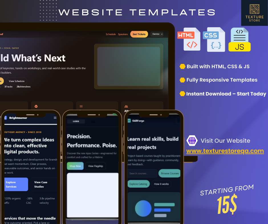 Build Stunning Websites Fast with Our Ready-to-Use HTML Templates