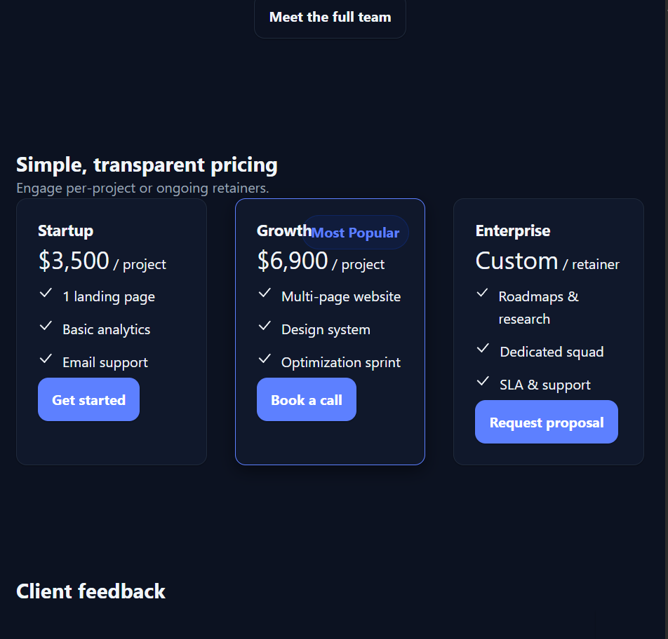 BrightMatter business website template homepage preview in modern design