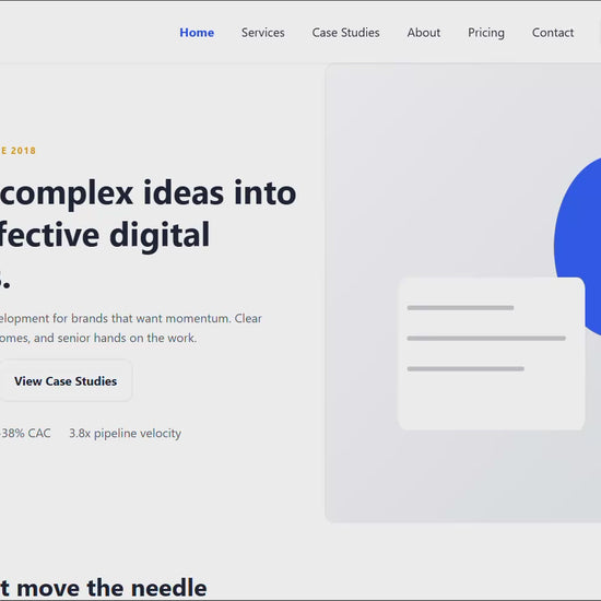 BrightMatter business website template homepage preview in modern design